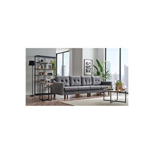 Robin Dörtlü Koltuk - Kadife - Gri