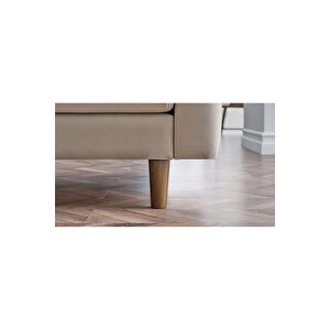 Robin Modüler Üçlü Koltuk - Kadife - Krem