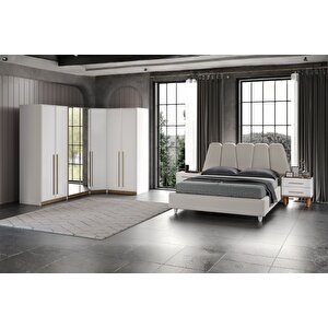 Lucca 7 Kapılı Aynalı Köşe Yatak Odası Takımı