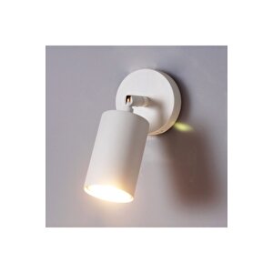 Sarı Eskitme Tekli Metal Spot Aydınlatma, El Yapımı Aplik, Beyaz Beyaz