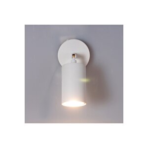 Sarı Eskitme Tekli Metal Spot Aydınlatma, El Yapımı Aplik, Beyaz