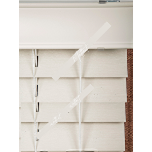 Krem 50 Mm Ahşap Görünümlü Jaluzi Perde 80x150 cm