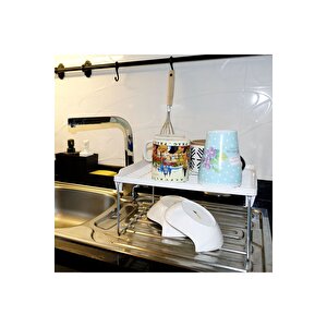 Tekli Dolap İçi Mutfak Raf Düzenleyici Metal Ayaklı Tabak,kupa,bardak Rafı Organizer