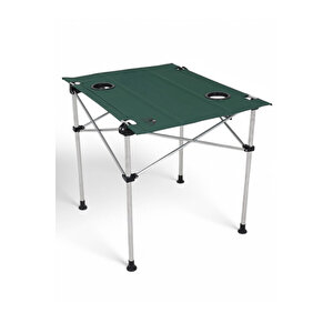 Bardaklıklı Katlanabilir Kumaş Kamp Ve Piknik Masası Alüminyum Xl Model ,73 X 53 X 58 Cm