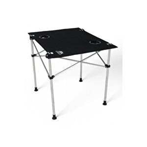 Bardaklıklı Katlanabilir Kumaş Kamp Ve Piknik Masası Alüminyum Xl Model ,73 X 53 X 58 Cm