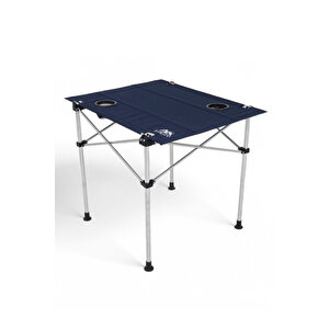 Bardaklıklı Katlanabilir Kumaş Kamp Ve Piknik Masası Alüminyum Xl Model ,73 X 53 X 58 Cm