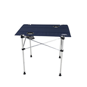 Bardaklıklı Katlanabilir Kumaş Kamp Ve Piknik Masası Alüminyum Xl Model ,73 X 53 X 58 Cm