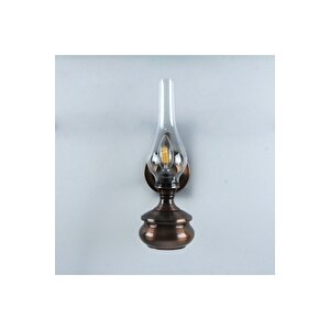 Bakır Eskitme Gaz Lambası Aplik Aydınlatma