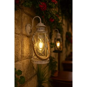 Beyaz Antika Halat Desenli Aplik