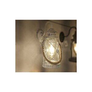 Beyaz Antika Halat Desenli Aplik