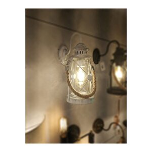 Beyaz Antika Halat Desenli Aplik