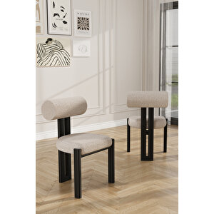 Pufi Demonte Metal Mutfak Sandalyesi Yemek Odası Sandalyesi Makyaj Sandalyesi Siyah