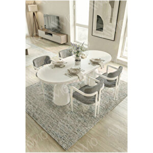 Bolivya Serisi Vazo Ayak Bohem 4 'lü Metal Tokyo Demonte Sandalye 80x140 Masa Sandalye Takımı Antrasit