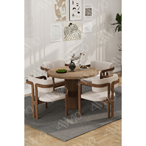 Carmen Serisi Bohem Ayak 4'lü Tokyo Metal Demonte Sandalye Masa Sandalye Takımı Krem