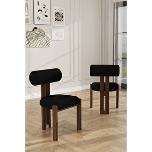 Alessa Pufi Demonte Metal Mutfak Sandalyesi Yemek Odası Sandalyesi Makyaj Sandalyesi Siyah