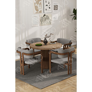 Carmen Serisi Bohem Ayak 4'lü Tokyo Metal Demonte Sandalye Masa Sandalye Takımı Gri