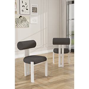 Pufi Demonte Metal Mutfak Sandalyesi Yemek Odası Sandalyesi Makyaj Sandalyesi Antrasit