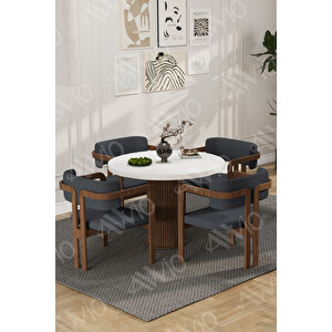 Carmen Serisi Bohem Ayak 4'lü Tokyo Metal Demonte Sandalye Masa Sandalye Takımı Antrasit