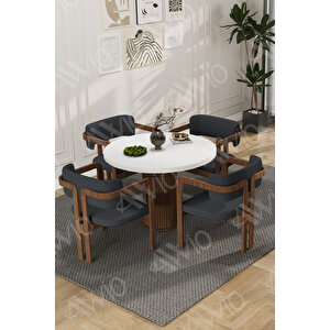 Carmen Serisi Bohem Ayak 4'lü Tokyo Metal Demonte Sandalye Masa Sandalye Takımı Antrasit