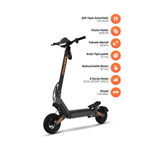 Yadea-g10 Elektrikli Scooter 800w-1200w Güç – 50km Menzil, Dokunmatik Ekran, Çift Süspansiyon
