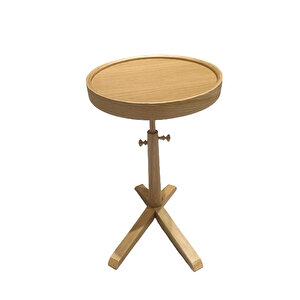 Lizbon C Sehpa Yuvarlak Meşe