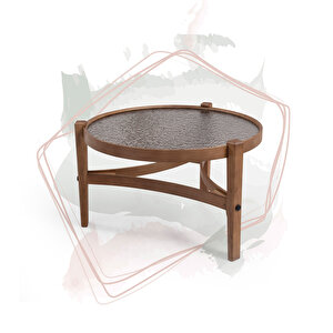 Ren Füzyon Camlı Yan Sehpa