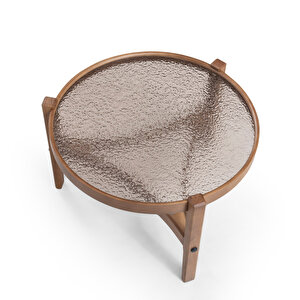 Ren Füzyon Camlı Yan Sehpa