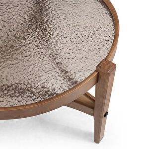 Ren Füzyon Camlı Yan Sehpa