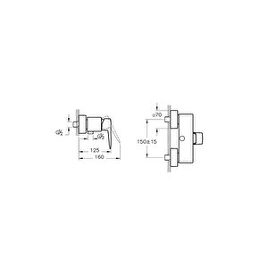 A42761 Root Square Duş Bataryası, Krom