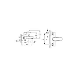 A42946 Flow Soft Banyo Bataryası, Krom