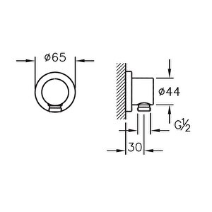 A45223 Ankastre El Duşu Çıkışı, Krom