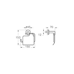 A44788 Minimax Kapaklı Tuvalet Kağıtlığı, Krom