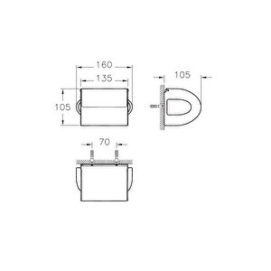 A44228 Arkitekta Tuvalet Kağıtlığı, Krom