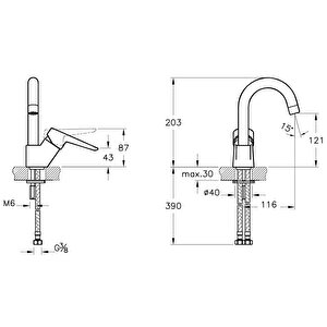 A42442 Solid S Lavabo Bataryası, Krom