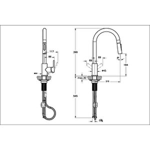 Artema A42145 Maestro Pull-down Mutfak Bataryası, Krom