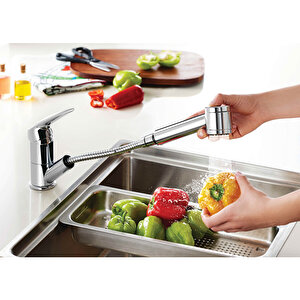 A41864 Harmony A41864 Pull Out Spiralli Mutfak Bataryası, Krom