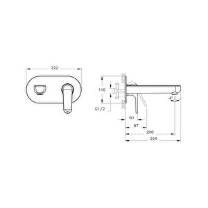 A4272129 Root Round Ankastre Lavabo Bataryası, Soft Bakır