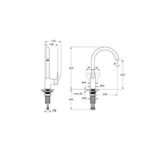 A43419 Flow Soft Eviye Bataryası, Krom
