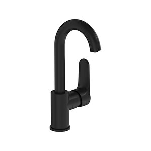 A4275436 Root Round Döner Borulu Lavabo Bataryası, Mat Siyah