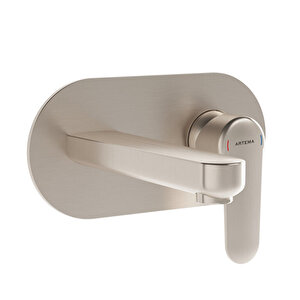 A4272134 Root Round Ankastre Lavabo Bataryası, Fırçalı Nikel