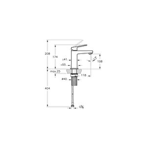 A43720 Minimax Square Lavabo Bataryası, Krom