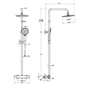 A47200 Aquaheat Joy 220 Krom Duş Seti, Krom