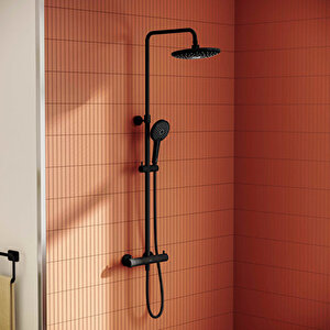 Artema A4720536 Aquaheat Bliss 240 2f Termostatik Duş Sistemi, Mat Siyah