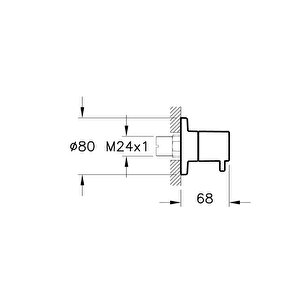 A41458 Ankastre Sıva Stop Valf, Soft Bakır