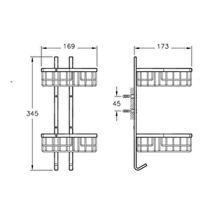Vitra A44163 Base 300 İkili Malzemelik, Krom