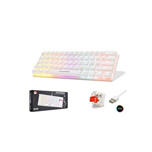 G508r Kablolu Oyuncu Mini Klavye Mekanik Red Switch Rgb Q Beyaz