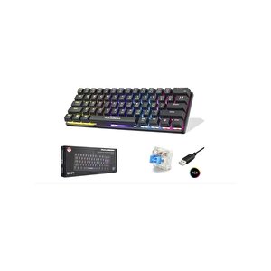 G509b Kablolu Oyuncu Mini Klavye Mekanik Blue Switch Rgb Q Siyah