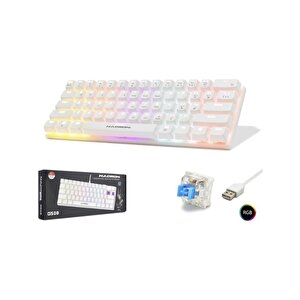 G508b Kablolu Oyuncu Mini Klavye Mekanik Blue Switch Rgb Q Beyaz