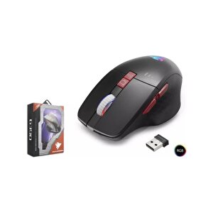 G390 Kablosuz Oyuncu Mouse Type-c Port Şarjlı + Led Gösterim Rgb 1600dpi Sessiz Siyah