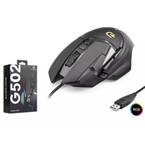Nodar G502 Gaming Mouse Kablolu 7200 Dpi 6 Tuş Rgb Oyuncu Mouse Siyah